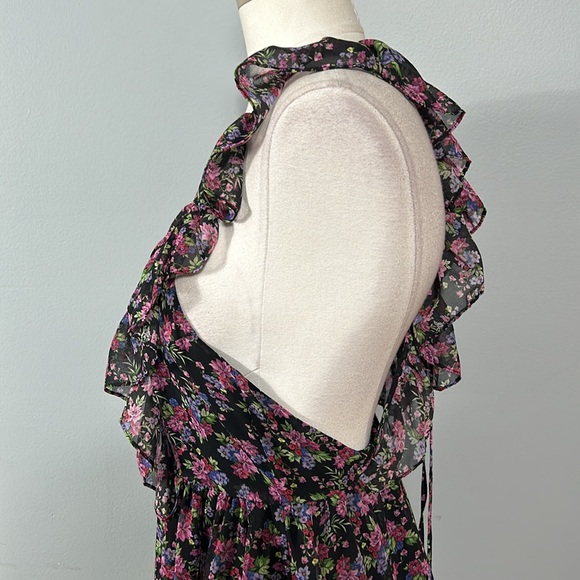 Zara Chiffon Floral Ruffle Strap Layered Skirt size XS - Picture 5 of 11